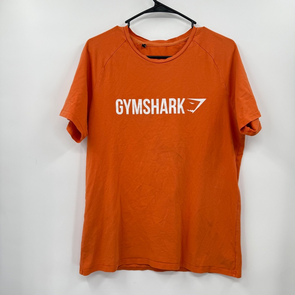 Gymshark Orange Short Sleeve T Shirt Athletic Gym‎ Workout Mens Size L
